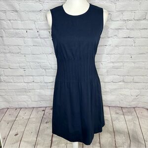 Theory Brynne sleeveless dress in stretch canvas and eclipse navy